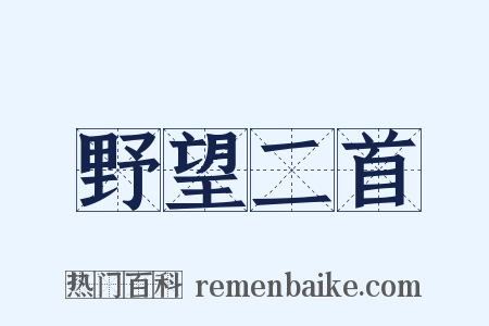 野望二首是什么意思的图片